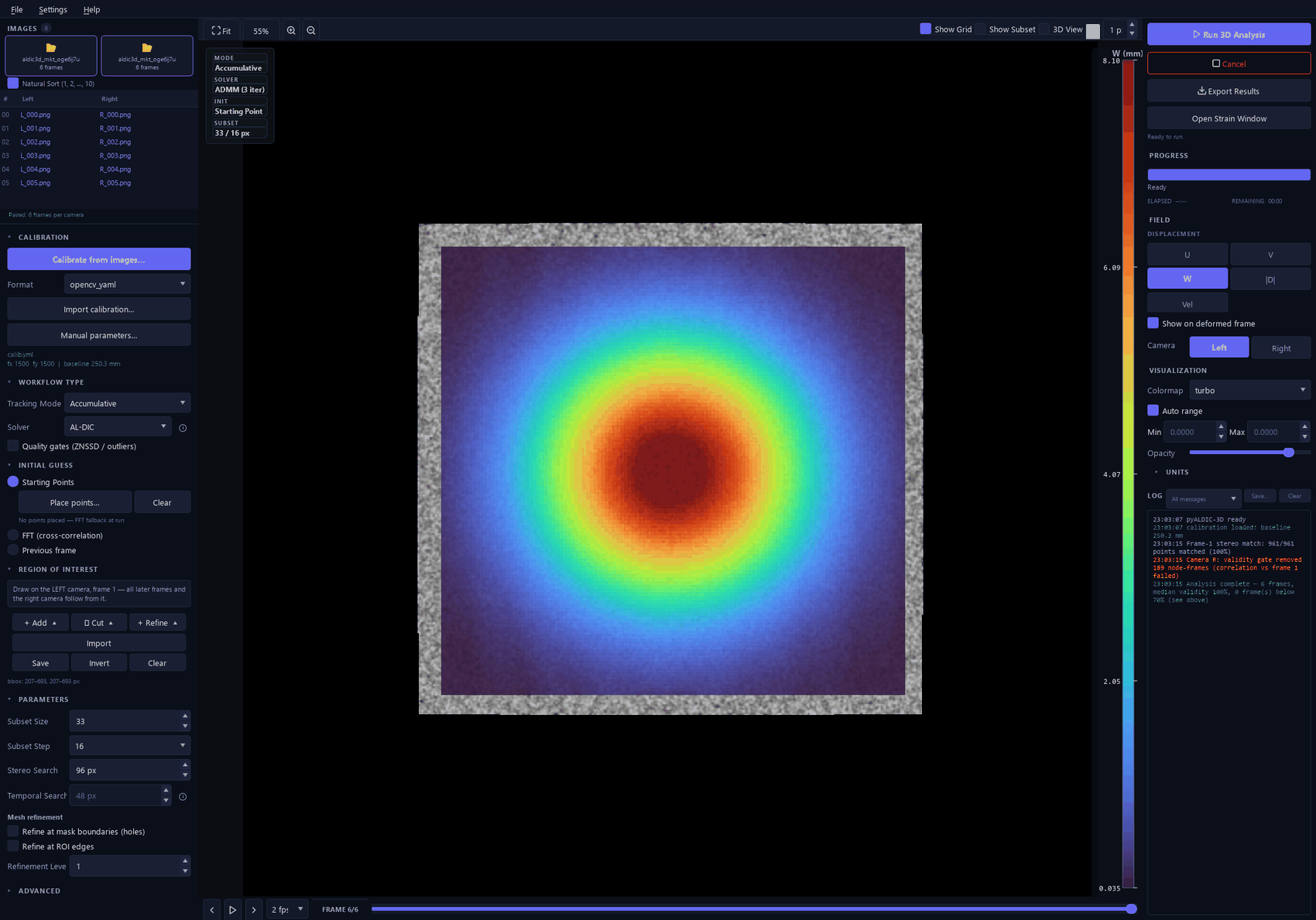 pyALDIC-3D project demonstration